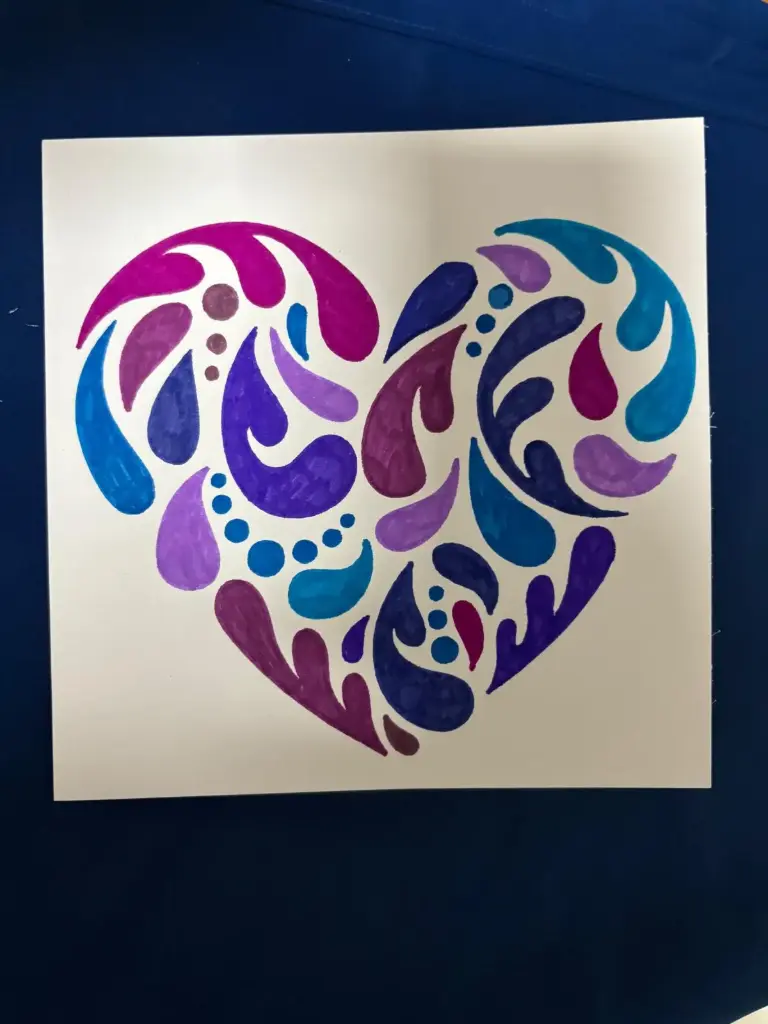 Blankokarte mit farbigem Herz