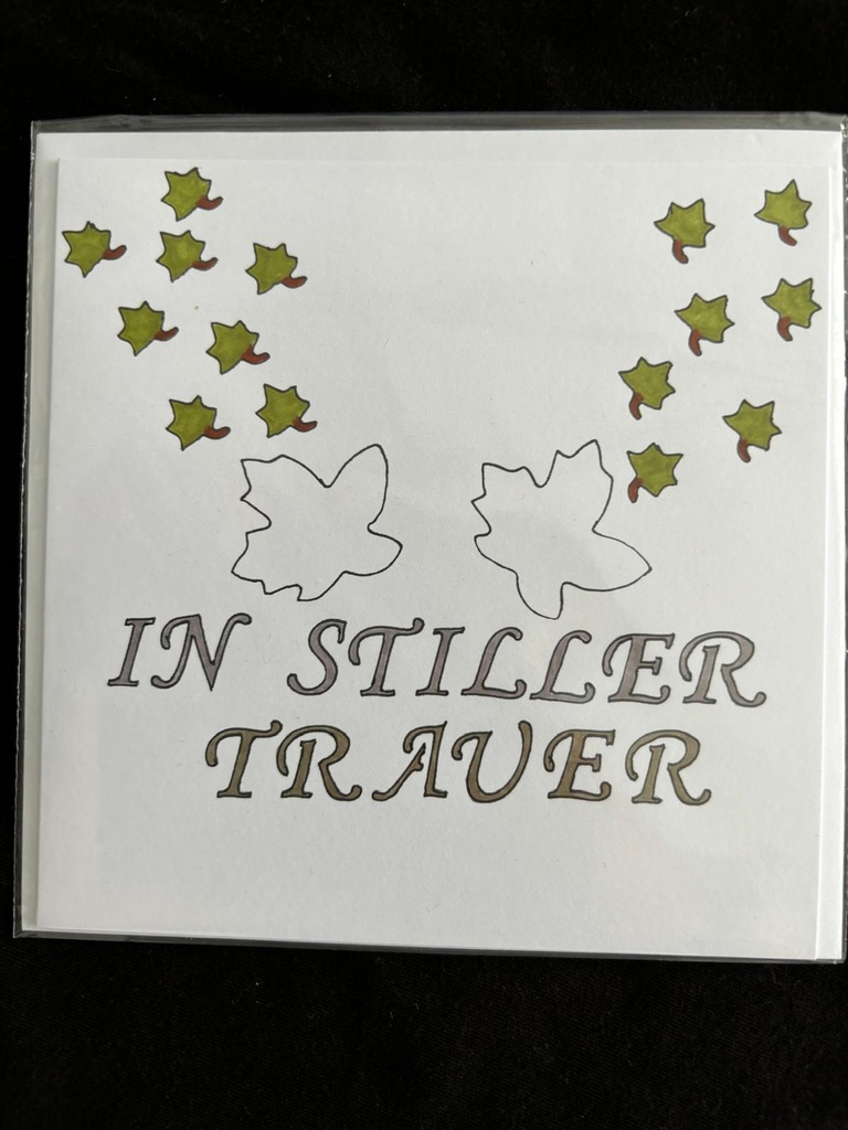 Trauerkarte mit Blätter