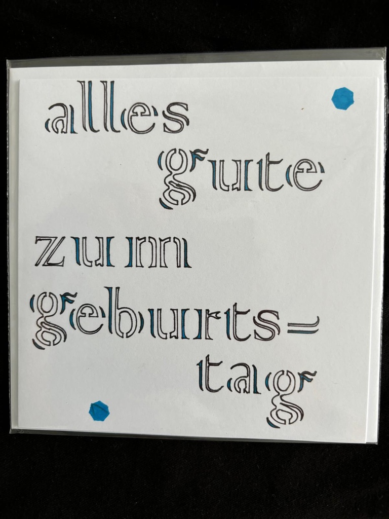 Geburtstagskarte schlicht blau