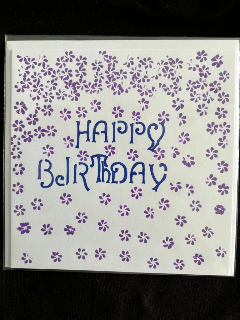 Geburtstagskarte blau/violett