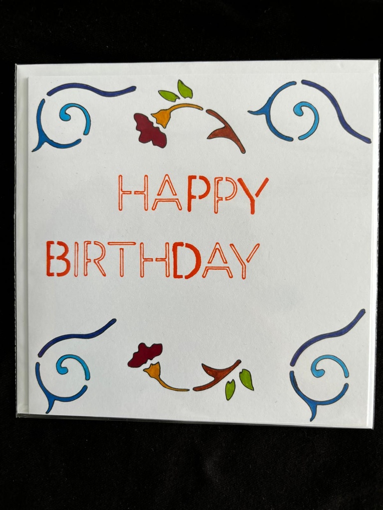 Geburtstagskarte schlicht verziehrt