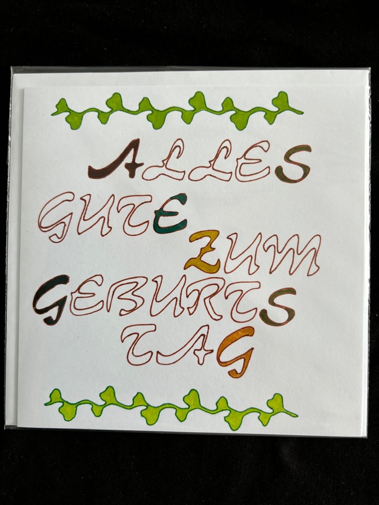 Geburtstagskarte grün/braun