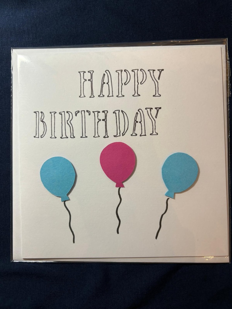 Geburtstagskarte mit drei Ballone