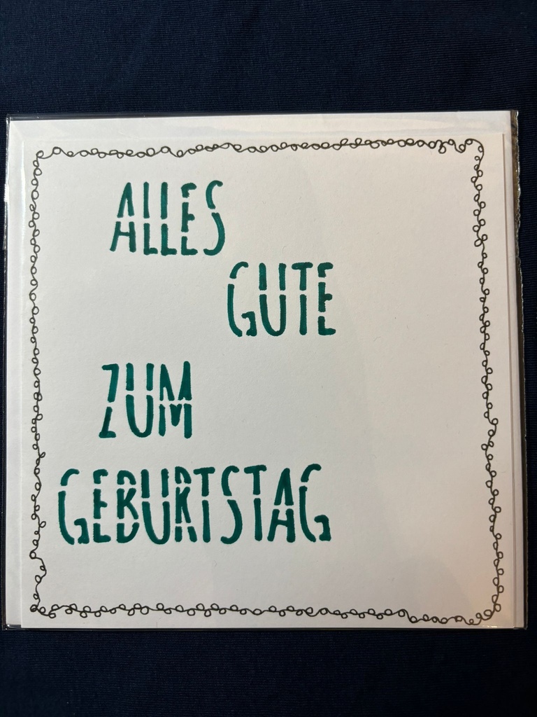 Geburtstagskarte grün mit Rand