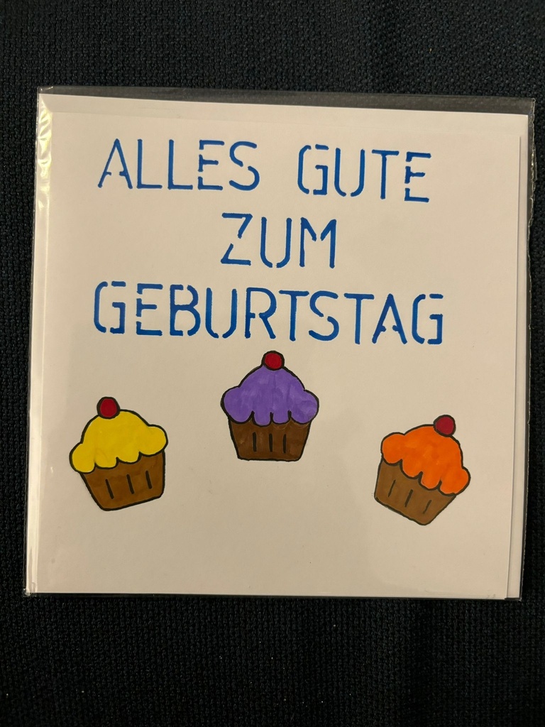 Geburtstagskarte mit Cupcakes
