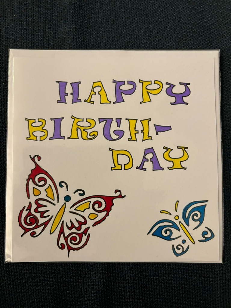 Geburtstagskarte mit Schmetterling