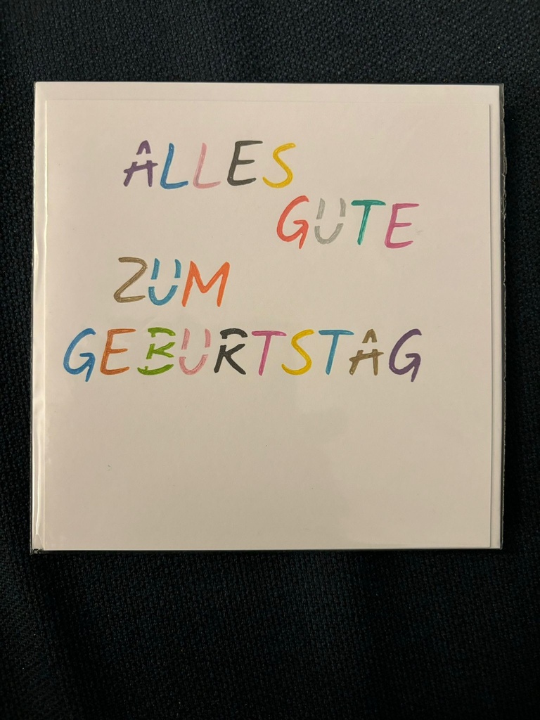 Geburtstagskarte Schrift mit Glitzer