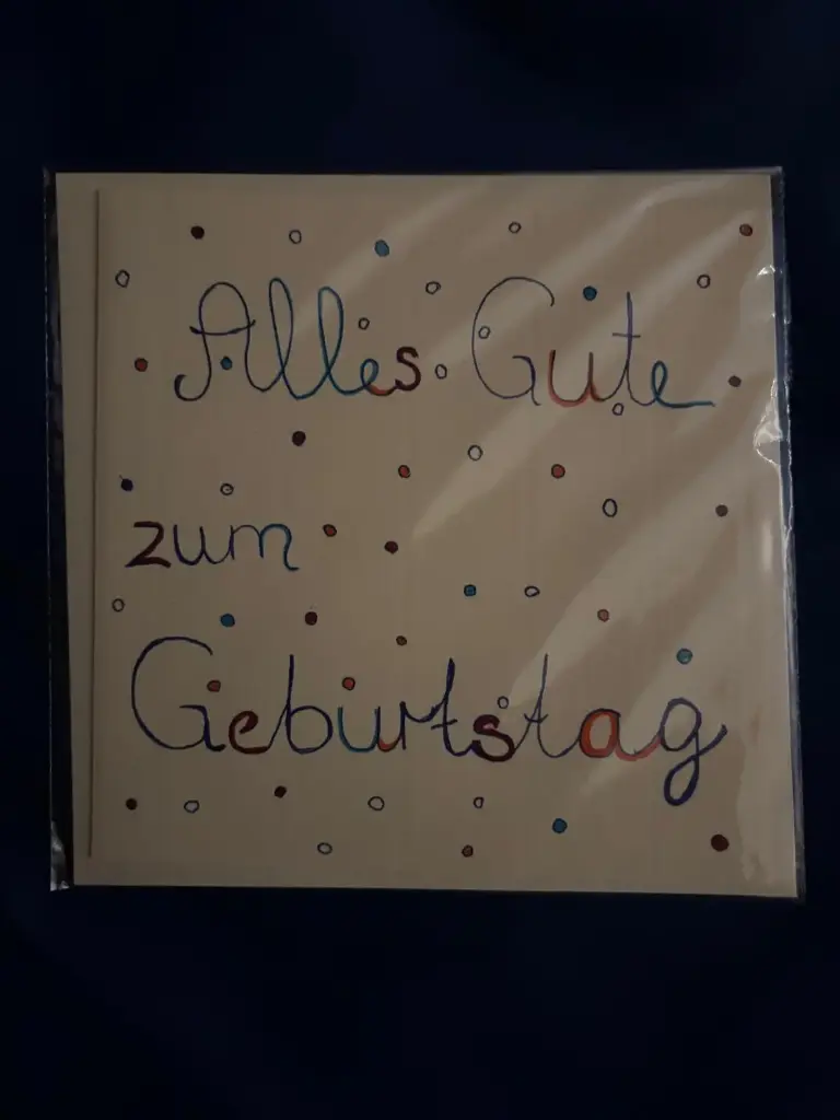 Geburtstagskarte gelb mit Punkte