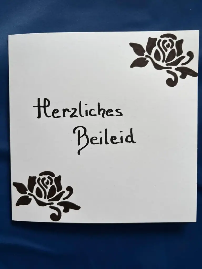 Trauerkarte schwarze Rose