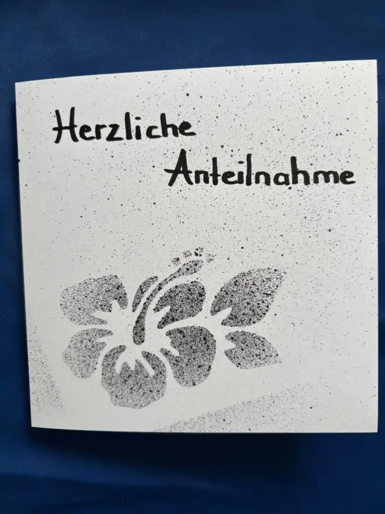 Trauerkarte schwarze Blume