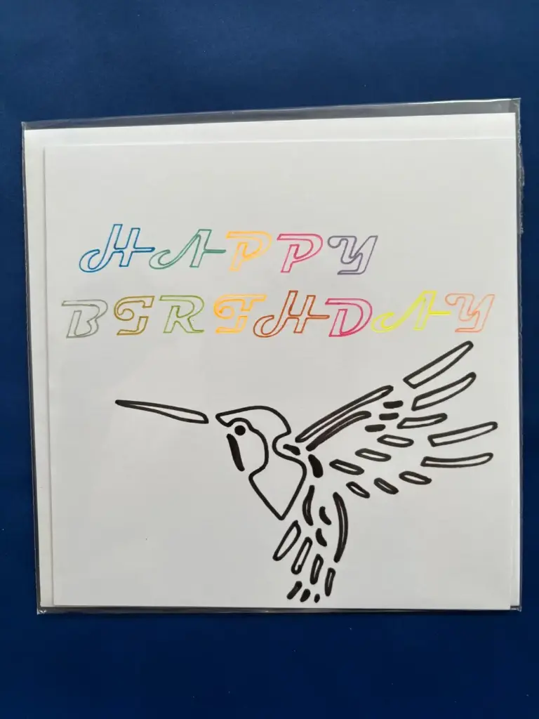 Geburtstagskarte mit Kolibri