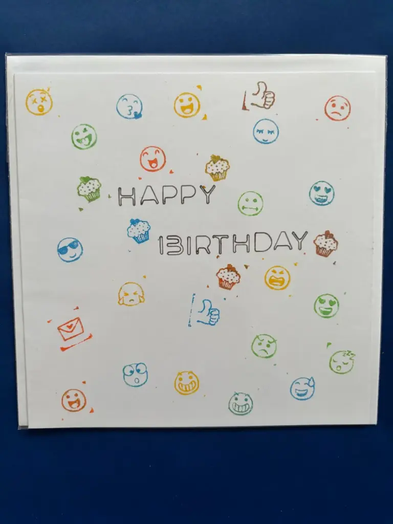 Geburtstagskarte mit Stempel