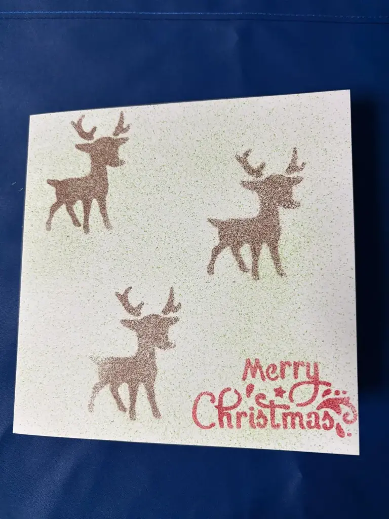 Merry Christmas mit drei braunen Renntiere