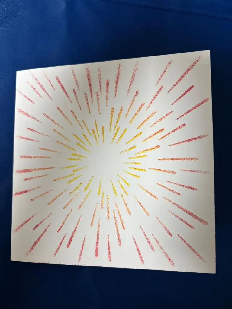 Blanko Karte mit Sonnenstrahlen