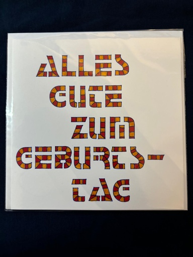 Geburtstagskarte rot/gelb kariert