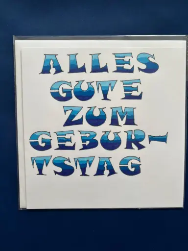 Geburtstagskarte mit Blauverlauf