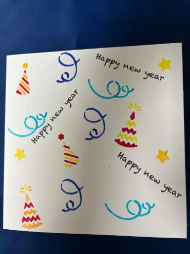 Neujahrskarte mit Party